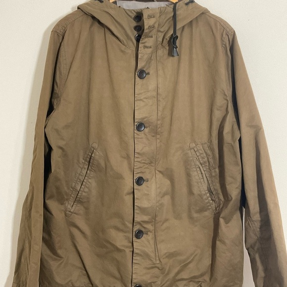 ZARA Man HOODED JACKET Drawstring Long Sleeve Xtra Large Brown - Picture 4 of 13